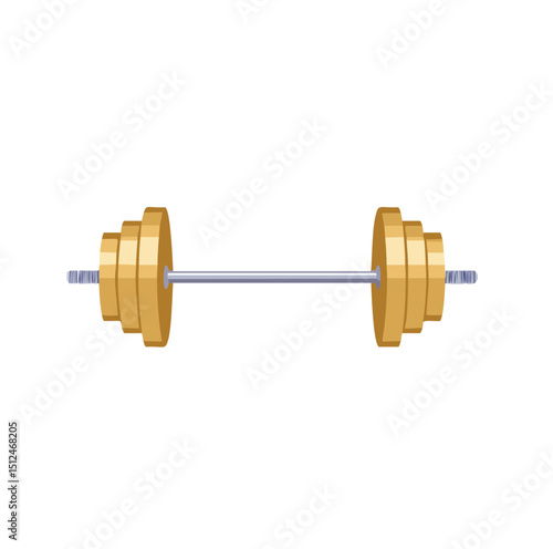 Gold barbell weightlifting exercise fitness gym strength training