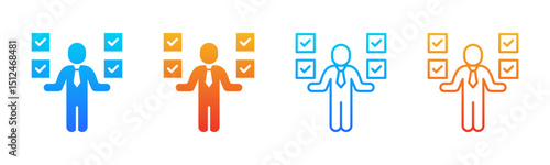 Self Assessment icon sheet multiple style collection