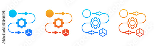 Transformation icon sheet multiple style collection