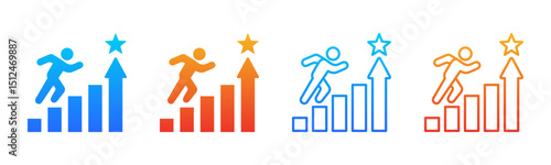 Personal Growth icon sheet multiple style collection
