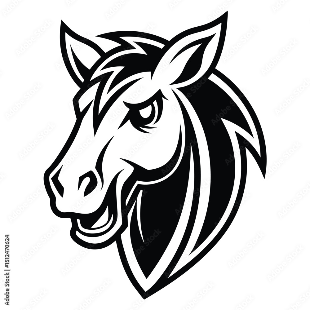 Aggressive Horse Head Logo Design for E sports Teams and Gaming Brands Featuring a Fierce Expression and Bold Colors Perfect for Mascot Representation Aggressive Horse Head Logo Design for E sports Teams and Gaming Brands Featuring a Fierce Expression and Bold Colors Perfect for Mascot Representation