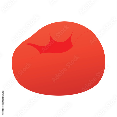 Blue bean bag chair illustration on white background for relaxation