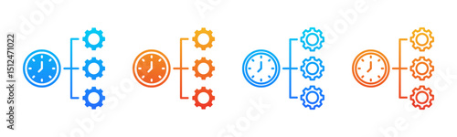 Time Management icon sheet multiple style collection