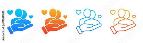 Compassion icon sheet multiple style collection