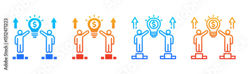 Motivation icon sheet multiple style collection