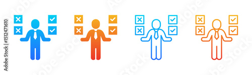 Feasibility icon sheet multiple style collection
