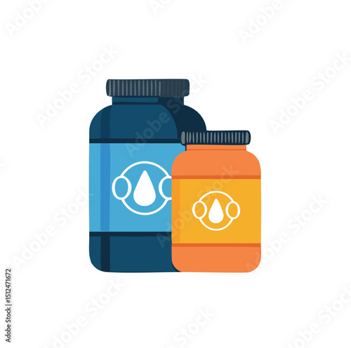 Supplement jars protein powder fitness nutrition health