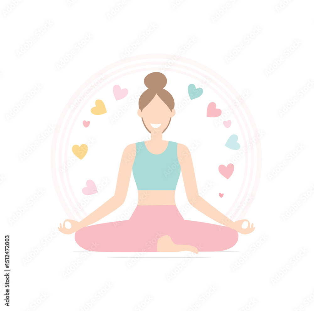 custom made wallpaper toronto digitalWoman meditating yoga pose peaceful mindful heart love