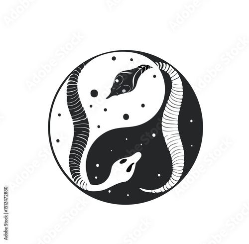 Yin yang snakes balance harmony spirituality art