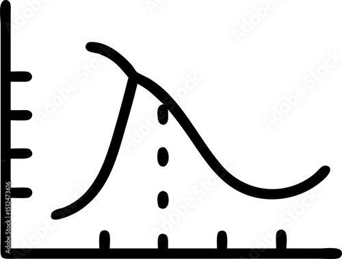  hypothesis testing  vector outline icon on white or transparent background