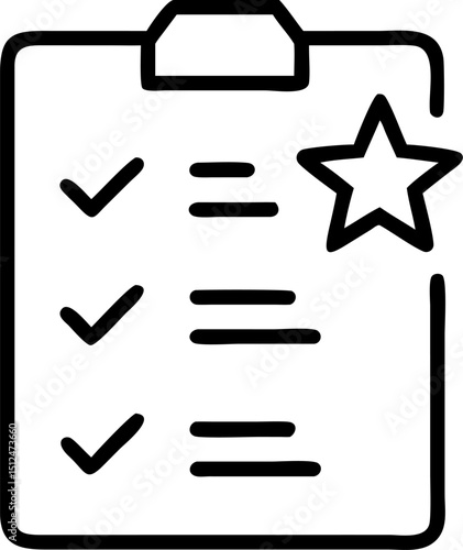 evaluation vector outline icon on white or transparent background