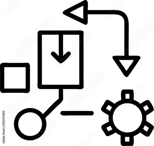 demand planning vector outline icon on white or transparent background