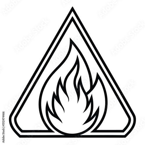 Flammable Material Warning Icon Design A Vector Illustration Representing Danger Fire Hazard and Safety Precautions with Bold Colors and Clear Symbolism for Industrial Use