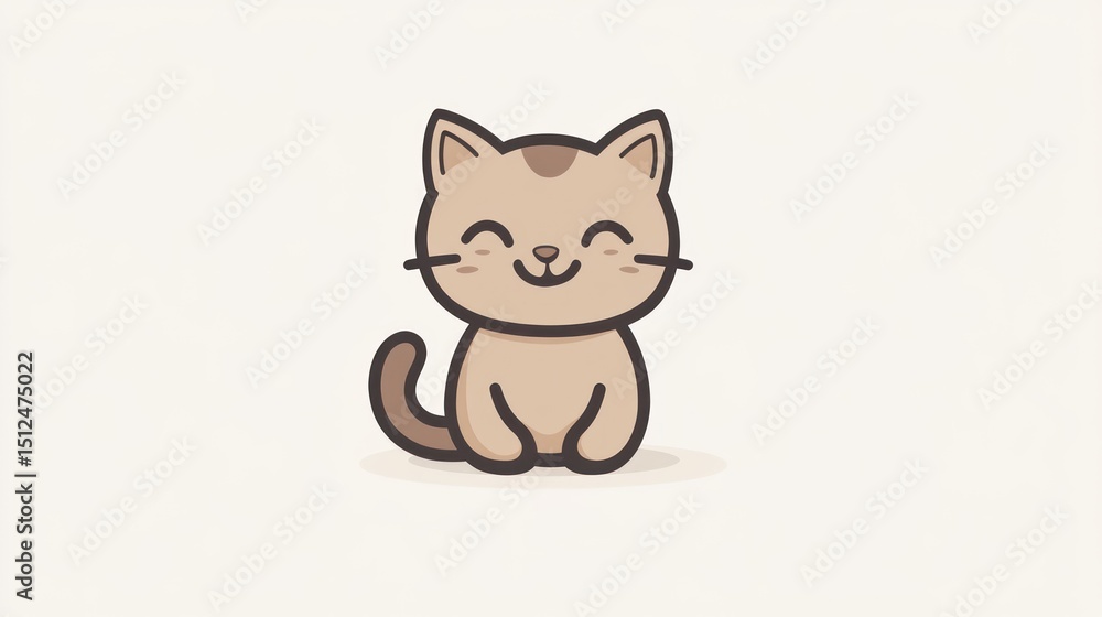 Obraz premium Cute cartoon cat sitting (4)