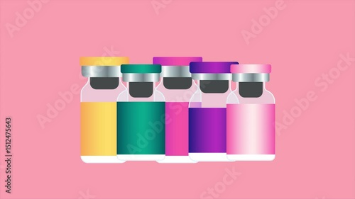 Botulinum Toxin Type A for Wrinkle Reduction. Minimal modern seamless motion design. Animation 2D