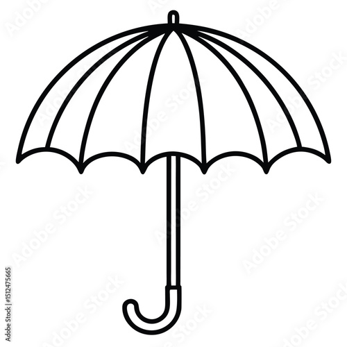 Modern umbrella icon design template featuring a simple minimalist style suitable for weather forecasts protection symbols or branding related to rain gear and accessories