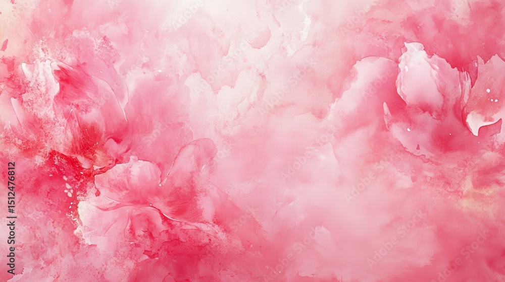 Fototapeta premium Soft pink flower frame background with gentle watercolor strokes, background, frame, pink, floral, watercolor