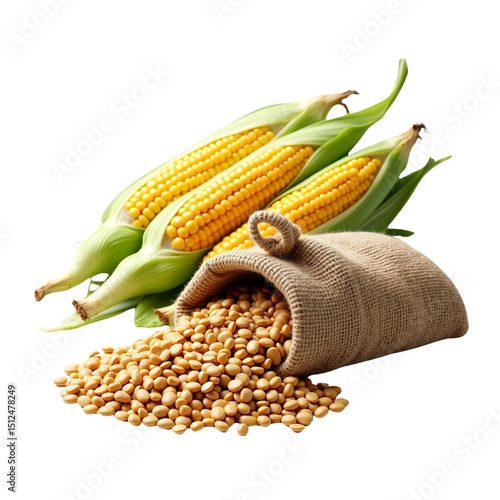 Healthy Harvest of Corn and Soybeans for Food Industry