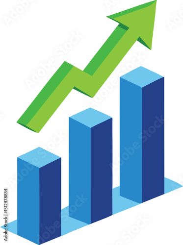 business graph with upward arrow icon. business growth vector illustration Free Download business graph with upward arrow icon. business growth vector illustration - GFXLoad