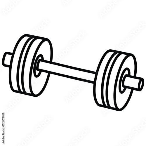 Isolated on a white background, the heavy metal dumbbell is essential gym equipment for fitness and strength training