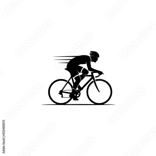 Cyclist silhouette vector art cycling race bicycle sport athlete fitness competition speed motion design
