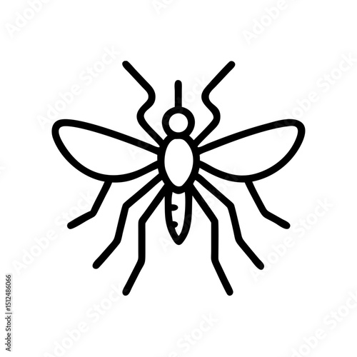 Vector image of mosquito, simple and clear illustration of insect in flat style