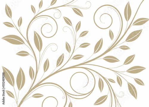 Jungle floral wallpaper vector in hand drawn Art Deco style. Baroque botanical ornament with wavy vintage pattern. Elegant background for refined design and upscale illustration.

