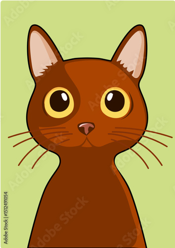 Illustration of a brown cat