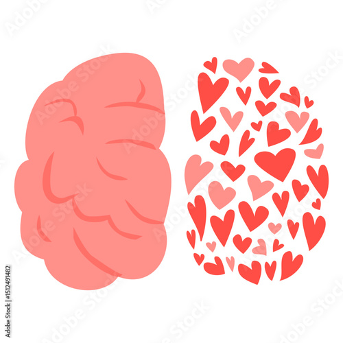 Brain hearts flat