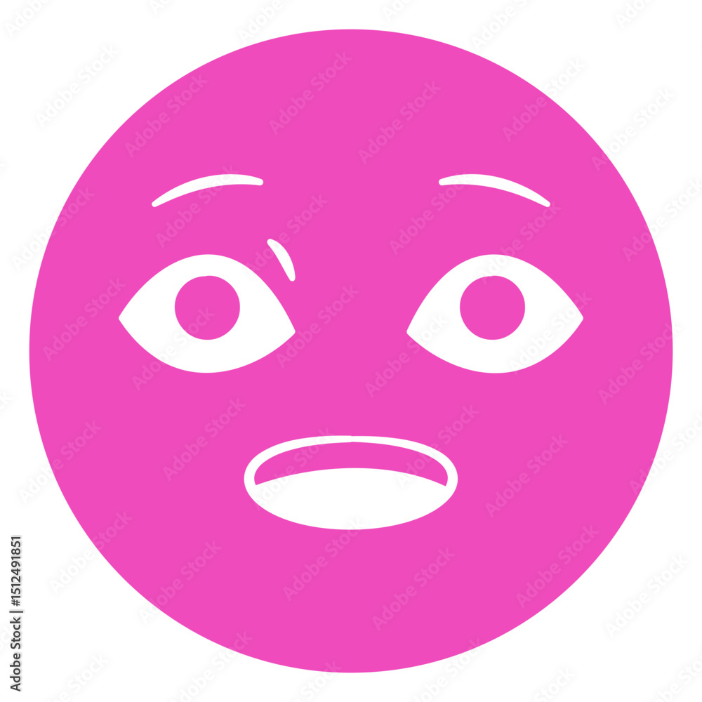 Fototapeta premium Pink emoticion with a black background