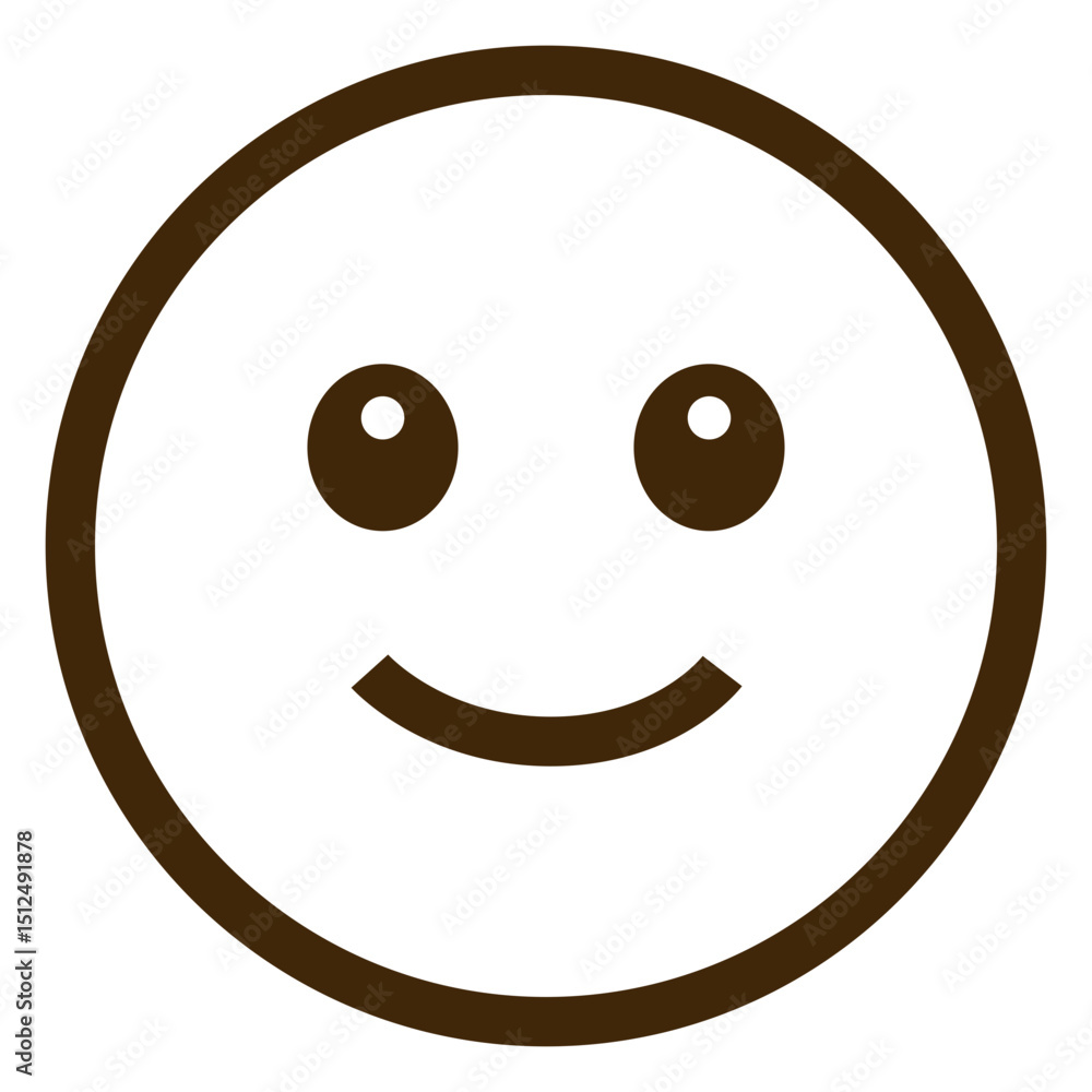 Fototapeta premium Brown smiley face icon