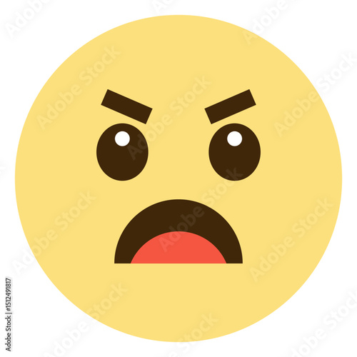 Yellow emoticion with an angry face