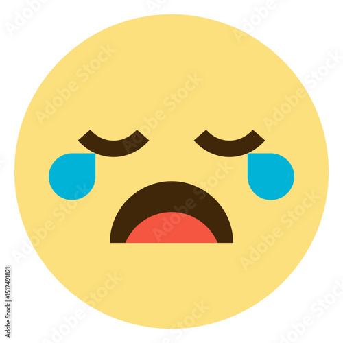 Yellow emoticion with tears on it