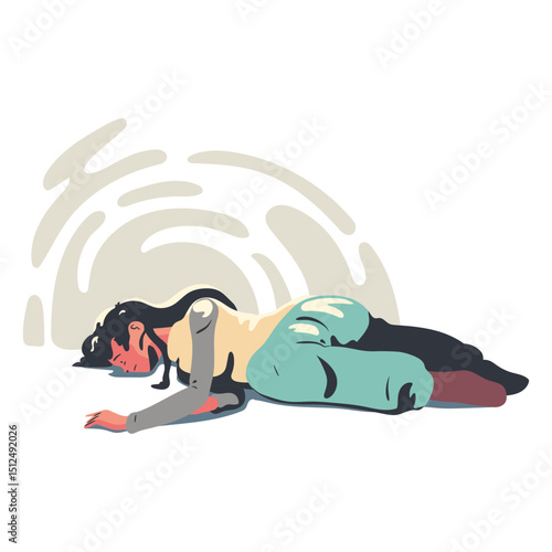 Sad woman character