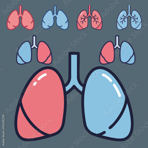 Human Lungs Icons