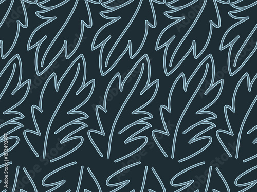 Green minty leaves. Seamless vector pattern for design and decoration. 