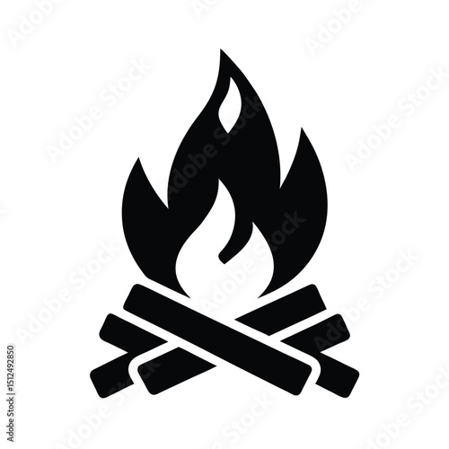 Campfire Grate Icon Vector Illustration