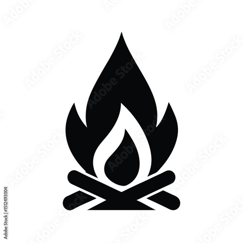 Campfire Lighter Icon Vector Illustration