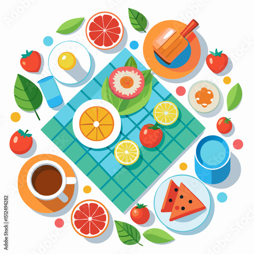 International Picnic Day Vector Illustration - Outdoor Meal, Basket, Family Fun, Summer Concept