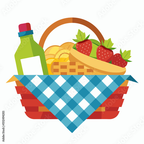 International Picnic Day Vector Illustration - Outdoor Meal, Basket, Family Fun, Summer Concept