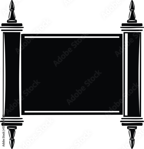 Hebrew Torah Silhouette Vector | Elegant Black Vector Art for Jewish Cultural Illustration