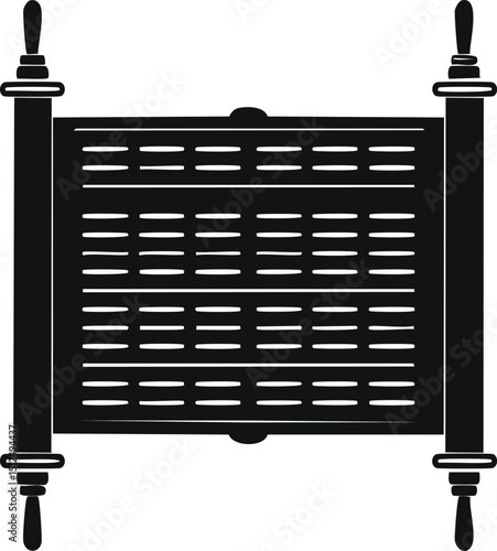 Hebrew Torah Silhouette Vector | Elegant Black Vector Art for Jewish Cultural Illustration