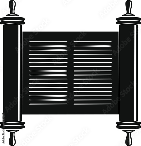 Hebrew Torah Silhouette Vector | Elegant Black Vector Art for Jewish Cultural Illustration