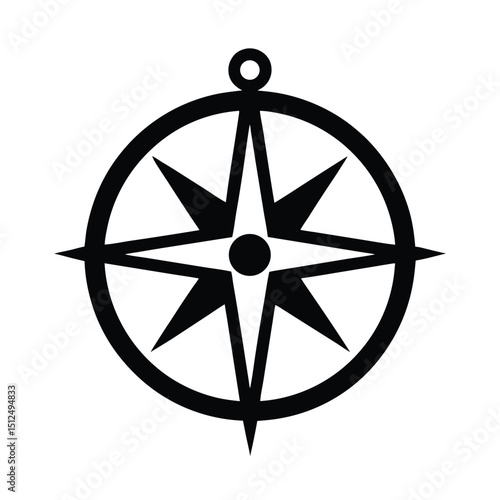 Compass Clip Icon Vector Illustration