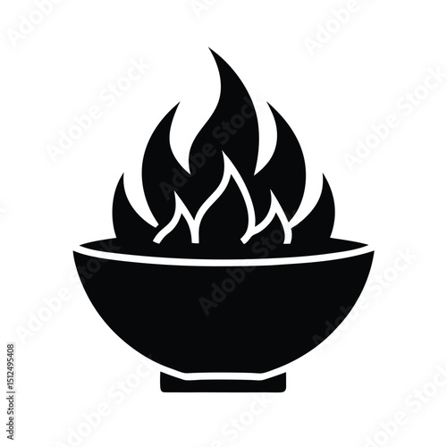 Fire Pit Ash Tray Icon Vector Illustration