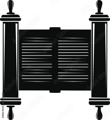 Hebrew Torah Silhouette Vector | Elegant Black Vector Art for Jewish Cultural Illustration