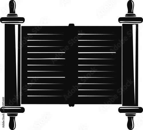Hebrew Torah Silhouette Vector | Elegant Black Vector Art for Jewish Cultural Illustration