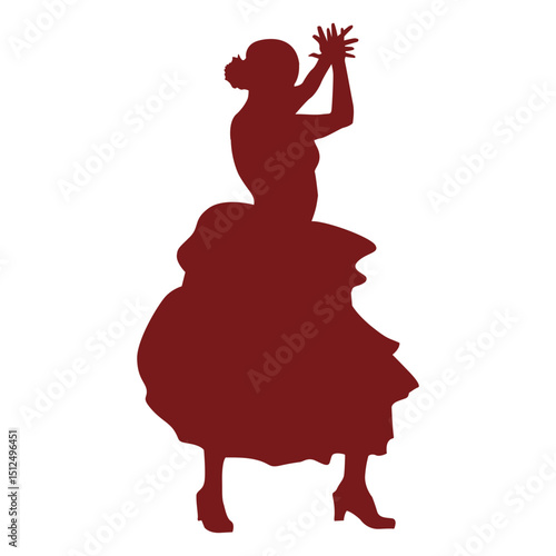 Flamenco dancer clapping silhouette