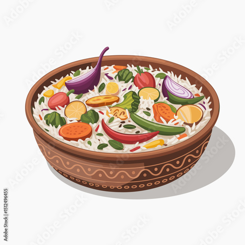 Fragrant Vegetable Pulao in Traditional Pot