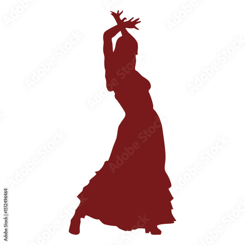 Flamenco dancer woman hands up silhouette